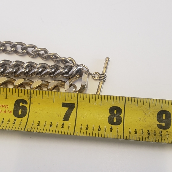 Gorgeous Vintage Multi Tone Chain Bracelet - Picture 2 of 5